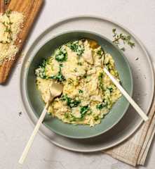 Chicken, spinach and leek risotto