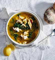 Use-it-up flu fighter chicken soup