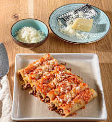 Κανελόνια με κιμά στον ατμό