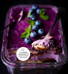 Tiramisu revisité à l'ube, myrtille et banane