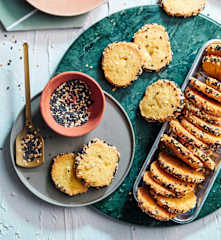 Use-it-up cheese and sesame shortbread
