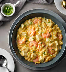 滑蛋蝦仁豆腐煲 滑蛋蝦仁豆腐煲