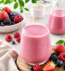 Shake de frutas vermelhas com proteína e fibras