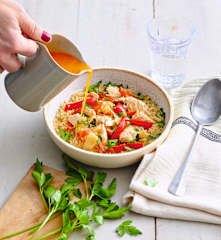 Émincé de dinde sur lit de boulgour complet