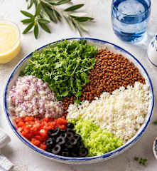 Ensalada de lentejas al estilo griego