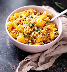 Ensalada tibia de bulgur con calabaza