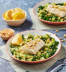 Steamed Cod Over Greens