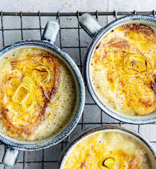 Soupe de poireau gratinée