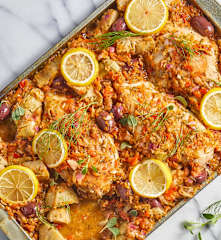 Poulet méditerranéen avec riz