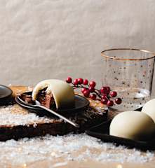 Czekoladowe lodowe półkule