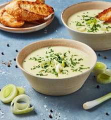 Sopa de puerro y papa