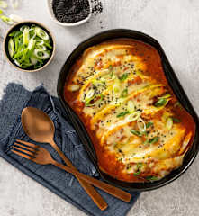 Fiery Korean Buldak cabbage with rice and egg
