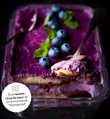 Tiramisu revisité à l'ube, myrtille et banane