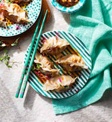 Gyozas de pollo con verduras