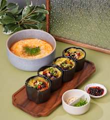 Dumpling Lasagna with Tomato Egg Drop Soup