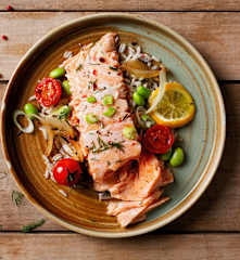 Salmone teriyaki e riso