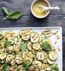 Grilled Courgette Salad with Lemon Basil Dressing (TM5)