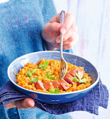 Mijoté de petit épeautre aux carottes et aux saucisses