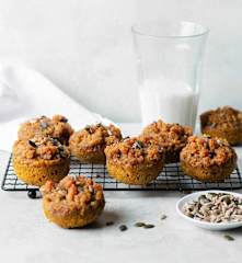 Muffins Carrot Cake con crumble de nueces