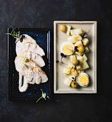 Tonnato de dinde avec salade de pommes de terre tiède