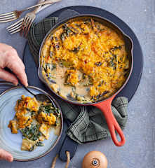 Gratin de blettes, béchamel au paprika et cheddar