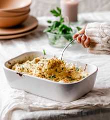 Gratin de chou-fleur, curry et lait de coco
