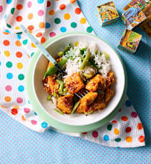 Masala Chicken mit Gemüsereis und Hühnersüppchen