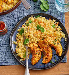 Aiguillettes de poulet au citron confit, couscous de carottes