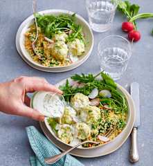 Boulettes de poisson blanc, boulgour à la carotte