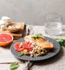 Salmon with Grapefruit Quinoa