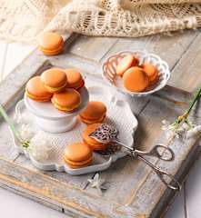 Kürbis-Macarons