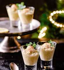 Verrine de St Jacques et fondues de poireaux