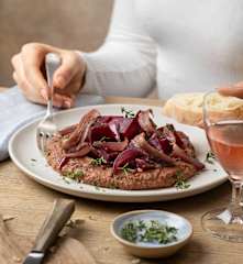 Linsenpüree mit Sardellen und gebratenen Zwiebeln