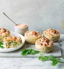 Frittatas de verduras con salmón ahumado