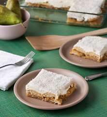 Postre de pera y queso cremoso