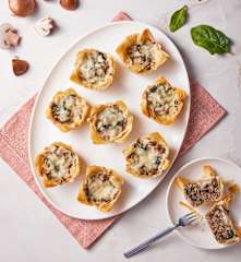 Mushroom Spinach Phyllo Cups