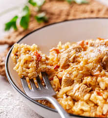 Risotto poulet-tomate