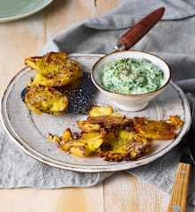 Smashed Potatoes mit Ricotta-Spinat