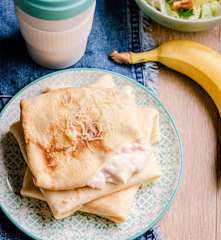 Crêpes fourrées jambon-fromage