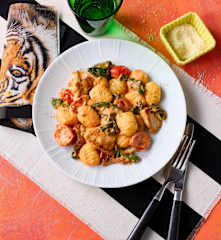 Hähnchen in Frischkäse-Parmesan-Sauce mit Gnocchi