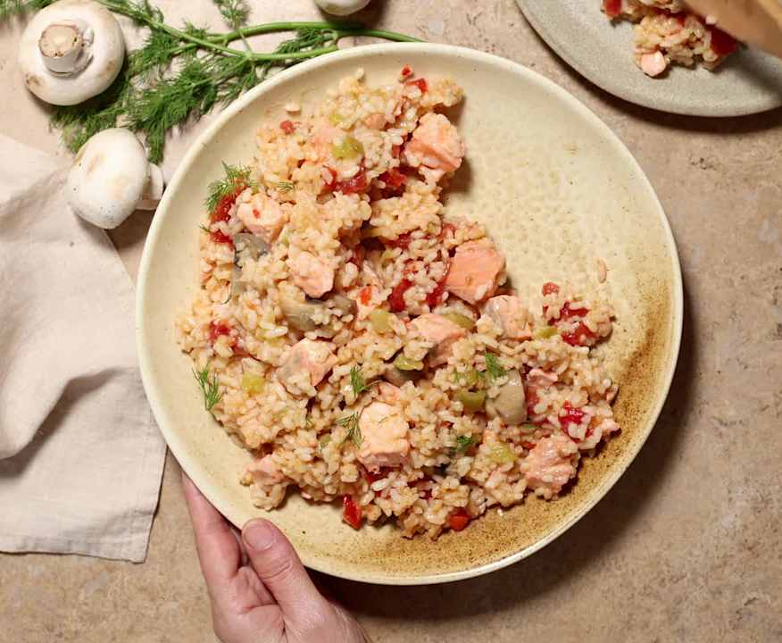 Reis mit Lachs und Champignons - Cookidoo® – das offizielle Thermomix ...